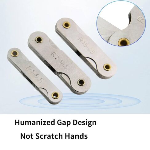 4 Pack Radius Gauges Set, Stainless Steel Radius Fillet Gauges Measuring Tool for Tool and Die Makers Check in Kuwait
