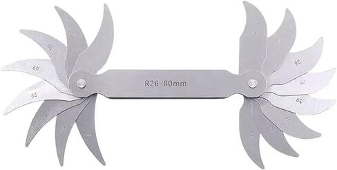 Stainless Steel Radius Fillet Gauge Measuring Gage Screw Pitch Sample R Gauge Center Measurement Radius Gauge(R26-80mm) in Kuwait