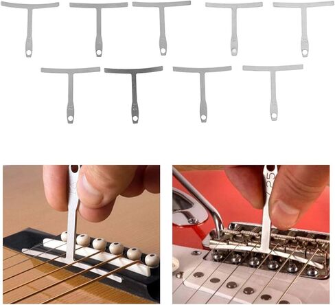 9 Pcs Guitar Understring Radius Gauge, Luthier Tools for Guitar Bass Bridge Fingerboard Saddle 7.25~20 Playing Accessories in Kuwait