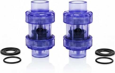 Fumete 2 جهاز كمبيوتر شخصى 3/4 واضح PVC الاتحاد الربيع الاختيار صمام زلة المقبس منفذ كامل 80 طريقة واحدة صامتة مستنقع مضخة ارتجاعي المانع مزيج عدم العودة صمام الرش، لمنع التدفق الخلفي in Kuwait
