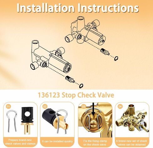 136123 Stop Check Valve for Moen 136123 Replacement Part, 2 Pack in Kuwait