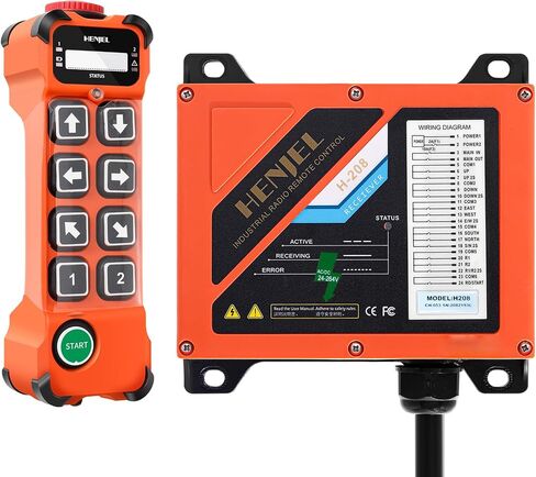 Double 2 Speed 8 Channel Button Industrial Wireless Crane Remote Control for 110V 220V 380V Hoist Overhead Bridge Crane Radio Gantry Crane Remote Controller 2 Transmitters and Receiver in Kuwait