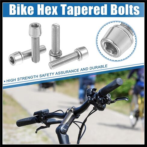 مسامير مدببة لجذع دراجة MTB دراجة متينة M5x20mm غطاء رأس المقبس مسامير صواميل فولاذية فضية اللون (مجموعة من 20) مادة متينة in Kuwait