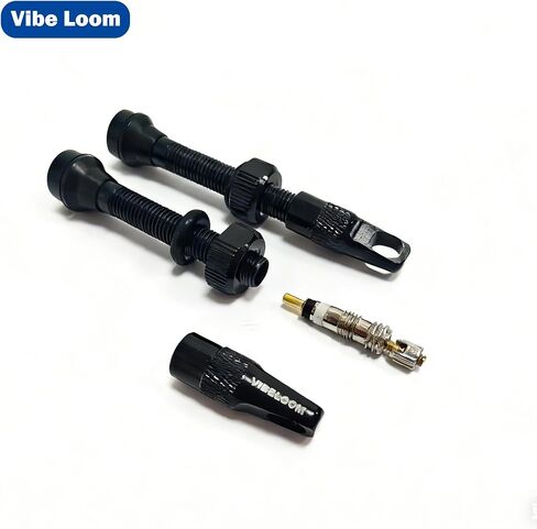 Tubeless Presta Valve Stem - 44 mm - Super Light - Alloy Presta Valve Stem Kit with Valve Core Remover Tool and Valve Stem Caps - Black(Pair) in Kuwait