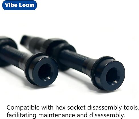 Tubeless Presta Valve Stem - 44 mm - Super Light - Alloy Presta Valve Stem Kit with Valve Core Remover Tool and Valve Stem Caps - Black(Pair) in Kuwait
