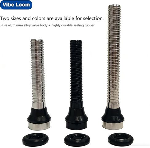 Tubeless Presta Valve Stem - 44 mm - Super Light - Alloy Presta Valve Stem Kit with Valve Core Remover Tool and Valve Stem Caps - Black(Pair) in Kuwait