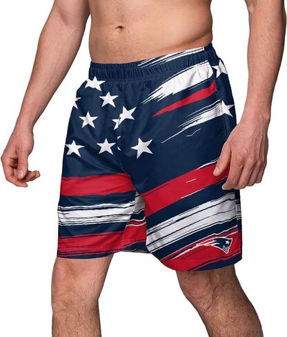 بدلة سباحة FOCO NFL New England Patriots للرجال Americana بدلة سباحة Trunksamericana، لون الفريق، كبير in Kuwait