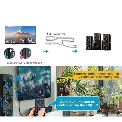 مستخرج صوت ARC، محول صوت عالي الدقة 192 كيلو هرتز مع دعم PCM، للتلفزيون إلى نظام ستيريو in Kuwait