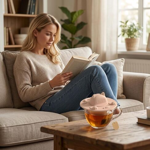 حامل أكياس الشاي 3 قطع للكوب، حامل أكياس الشاي السيليكون ومجموعة عصارة بتصميم قطة، غطاء كوب متعدد الوظائف لعشاق الشاي والقهوة والحليب والاستخدام المكتبي والتخمير المنزلي in Kuwait