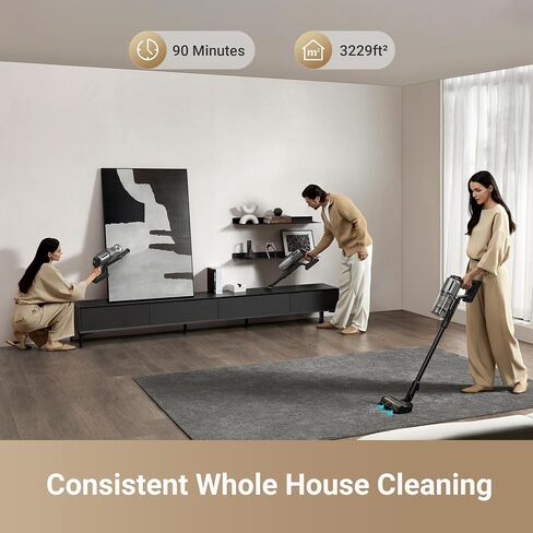 DREAME Z30 مكنسة كهربائية لاسلكية، 310AW 90 دقيقة مكنسة شفط قوية للمنزل الصلب السجاد شعر الحيوانات الأليفة، مكنسة كهربائية ذكية خفيفة الوزن وبطارية قابلة لإعادة الشحن in Kuwait