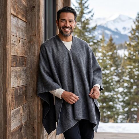 NOVICA Men's Alpaca Blend Poncho Inca Explorer in in Kuwait