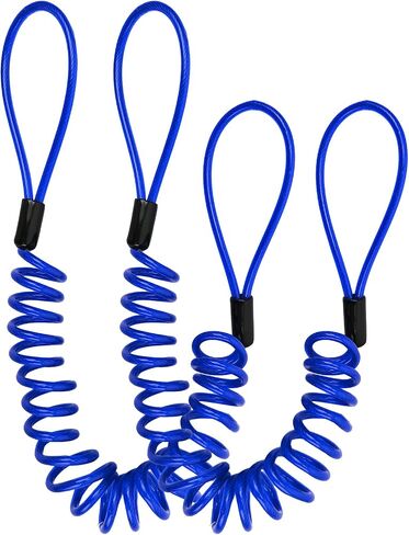 Security Cable Lock 2 Pack, 5FT Self-Coiling Stainless Steel Double Loop Cable, Flexible Anti-Theft Wire for Luggage, Bike, Helmet & Travel Gear (Red) in Kuwait