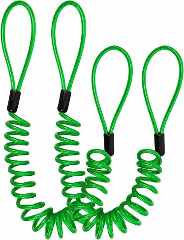 Security Cable Lock 2 Pack, 5FT Self-Coiling Stainless Steel Double Loop Cable, Flexible Anti-Theft Wire for Luggage, Bike, Helmet & Travel Gear (Red) in Kuwait