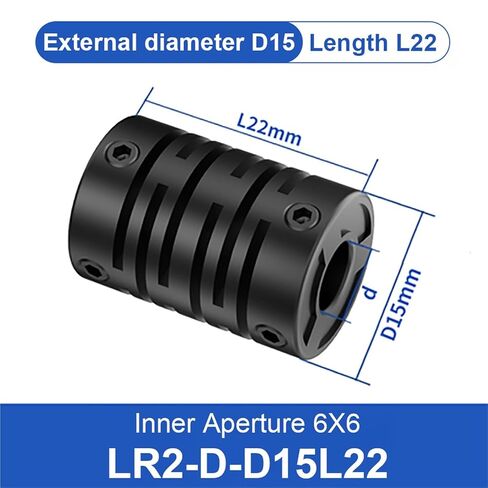 Plastic Coupling LR2-D-D15L22 Motor Fiber Shaft Coupler Flexible Nylon Elasticity Cardan Joint 6 * 6mm 1Pcs ﻿ in Saudi Arabia
