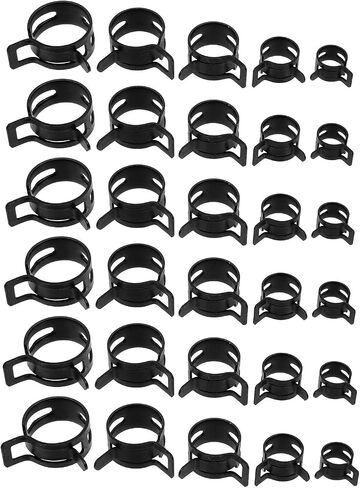Operitacx 90PCS Spring Hose Clamp Assortment Kit, Flexible Metal Pipe Clips for Automotive Fluid, Water and Fuel Lines, Secure Fastening for Car Coolant, Oil, Air and Vacuum Hose(10mm-21mm) in Saudi Arabia