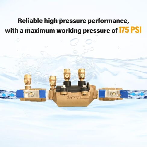 34-350 3/4" Double Check Backflow Preventer, Double Check Valve Assembly, Cast Bronze Main Body, Ideal for Multiple Applications, No Pipe Removal Serviceable Valve Body in Kuwait