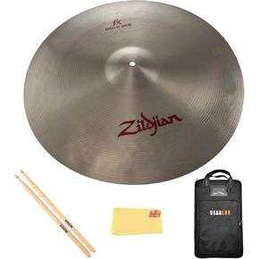Zildjian A0623 22" FX Oriental Crash of Doom Cymbal | Bundle with Drumsticks, Drumstick Bag, and Austin Bazaar Polishing Cloth in Kuwait