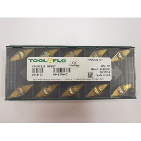 10pc) ToolFlo VPGR 331 GP50 Coated Carbide Indexable Profiling Inserts Tool Flo Made in USA in Saudi Arabia