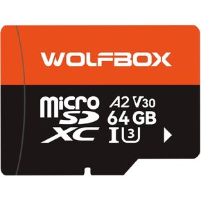 WOLFBOX 128GB microSD Card with Adapter, Up to 100MB/s, U3 A1 V30 High Transfer Speed, Supports 4K UHD Video Recording, Suitable for G840S / G930 Mirror Dash Cams in Saudi Arabia