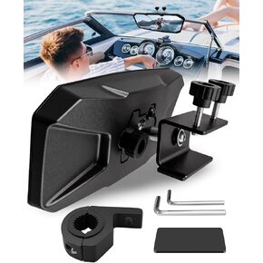 Universal Rear View Boat Mirror for Circular and Square Tubes, 4.2"x11" Wide-angle Convex Marine Mirror for Water Skiing Pontoon Sport Wakeboarding SurfingSki Pontoon Yacht Crew Surfing in Kuwait