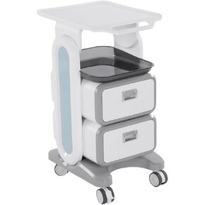 3 Tiers Lab Carts with 2 Drawers & 1 Top Tray Medical Trolley Cart with 4 Silent Wheels with ABS Material for Hospital in Saudi Arabia