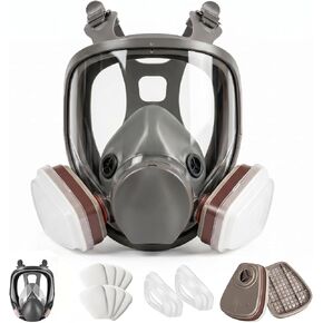 Reusable Full Facepiece - Full Face Cover Set for Dust, Painting, Cutting‎, Sanding‎, Spraying, Epoxy Resin, Gas, DIY etc in Kuwait