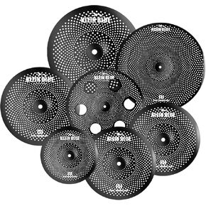 PD Phantom Series Low-Volume Silent Cymbal Set – 7-Piece Quiet Cymbals for Drummers – Includes 10″ Splash, 14″ Hi-Hats×2, 16″ Crash, 16″ Trash Crash, 18″ China & 20″ Ride – Black – Factory Direct in Saudi Arabia