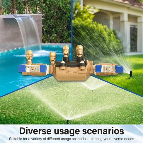 34-350 3/4" Double Check Backflow Preventer, Double Check Valve Assembly, Cast Bronze Main Body, Ideal for Multiple Applications, No Pipe Removal Serviceable Valve Body in Kuwait