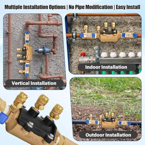 34-350 3/4" Double Check Backflow Preventer, Double Check Valve Assembly, Cast Bronze Main Body, Ideal for Multiple Applications, No Pipe Removal Serviceable Valve Body in Kuwait