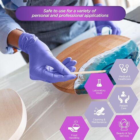 قفازات MED PRIDE Nitrile Exam 300 Count، قفازات فحص زرقاء للاستعمال مرة واحدة، خالية من البودرة، خالية من اللاتكس، درجة طبية in Kuwait