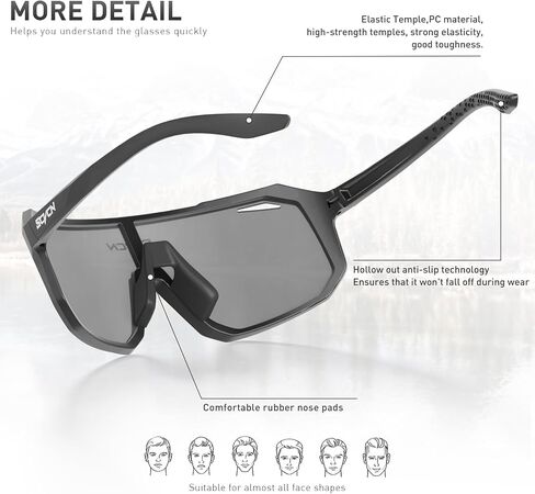 نظارات SCVCN لركوب الدراجات نظارات شمسية رياضية للنساء والرجال والدراجات MTB UV400 حماية للجري والدراجات الجبلية والبيسبول وركوب الدراجات نظارات ركوب BMX وصيد الأسماك والجري وركوب الجولف والقيادة البيسبول 503 in Kuwait