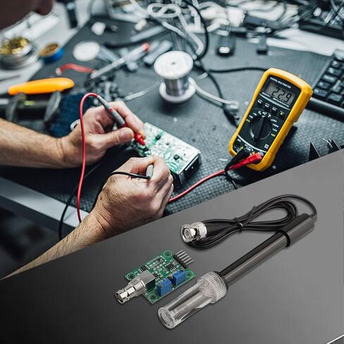 مجموعة مستشعر PH لـ Arduino، نطاق اكتشاف واسع 0-14، استجابة سريعة ≥5S، وحدة مستقرة لمشاريع اختبار جودة المياه مع مسبار قطب PH وموصل BNC (مجموعة pH) in Kuwait