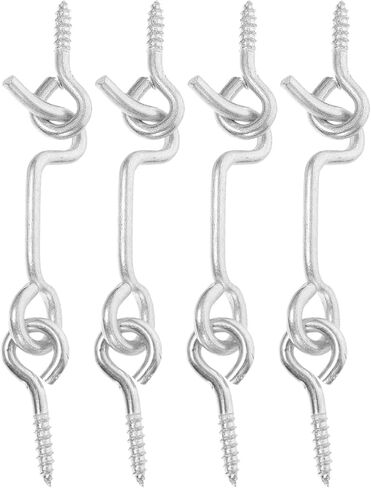 Lurrose Hook and Eye Door Latch Cabin Door Safety Latch with Screws 4 Sets Carbon Steel 1.5 Rolling Mute Stand for Windows for Home and Office Use in Kuwait