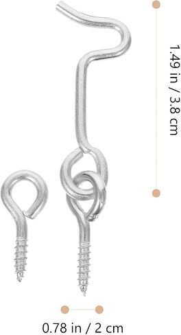 Lurrose Hook and Eye Door Latch Cabin Door Safety Latch with Screws 4 Sets Carbon Steel 1.5 Rolling Mute Stand for Windows for Home and Office Use in Kuwait