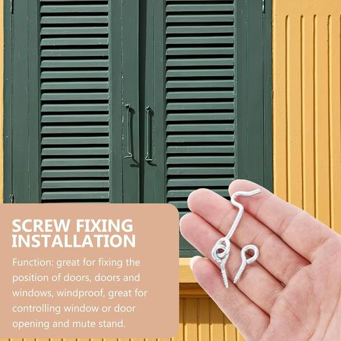 Lurrose Hook and Eye Door Latch Cabin Door Safety Latch with Screws 4 Sets Carbon Steel 1.5 Rolling Mute Stand for Windows for Home and Office Use in Kuwait