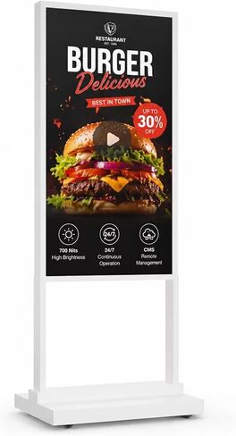 32" Digital Signage Display Kiosk 700-Nit FHD Commercial Display | Free CMS for retail stores, restaurants, exhibitions, hotels and business advertising with remote content management. in Kuwait