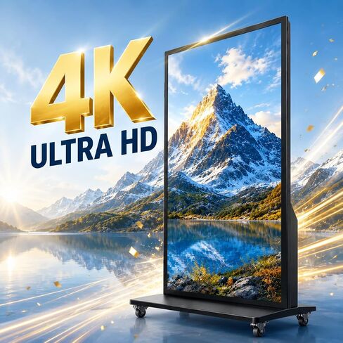 شاشة عرض رقمية كاملة الشاشة مقاس 75 بوصة، كشك ملصق رقمي قائم على الأرض بدقة 4K UHD مع نظام أندرويد، واي فاي، HDMI، مدخل USB، إدارة CMS عن بعد لمتاجر البيع بالتجزئة، الفنادق، الأعمال in Kuwait