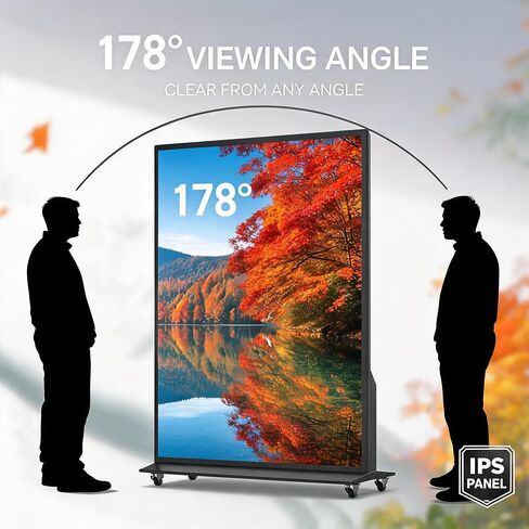 شاشة عرض رقمية كاملة الشاشة مقاس 75 بوصة، كشك ملصق رقمي قائم على الأرض بدقة 4K UHD مع نظام أندرويد، واي فاي، HDMI، مدخل USB، إدارة CMS عن بعد لمتاجر البيع بالتجزئة، الفنادق، الأعمال in Kuwait