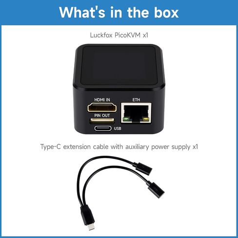 KLAYERS Luckfox PicoKVM، يدعم إدخال فيديو HDMI 1920 × 1080@60 إطارًا في الثانية ومخرج إشارة HID للتحكم في الجهاز، IP KVM خفيف الوزن لإدارة الأجهزة عن بعد مع حافظة معدنية، شاشة تعمل باللمس مقاس 1.54 بوصة in Saudi Arabia