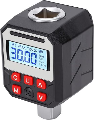Luocute 1/2in محرك عزم الدوران الرقمي محول، مع شاشة LCD ملونة 1.5 30Nm دقة 2 في المئة 9 إعدادات مسبقة 500 وضع مسار تخزين البيانات، لصيانة دراجة نارية السيارة in Kuwait