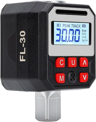 Luocute 1/2in محرك عزم الدوران الرقمي محول، مع شاشة LCD ملونة 1.5 30Nm دقة 2 في المئة 9 إعدادات مسبقة 500 وضع مسار تخزين البيانات، لصيانة دراجة نارية السيارة in Kuwait