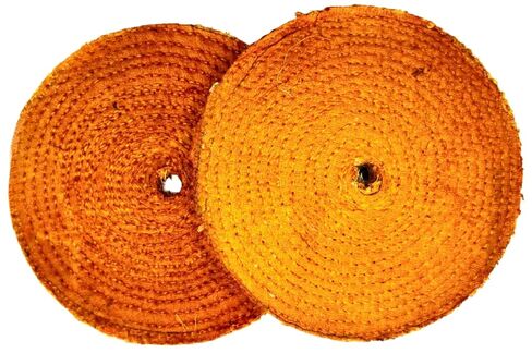 6" Orange Dip Treated Hard Rigid Sisal Buffing Wheel – 1/2" Arbor Hole, 1/2" Thick, 1/4" Sewn – Heavy-Duty Cut Buffing & Polishing for Steel, Stainless Steel, & Ferrous Metals -2-Pack in Kuwait