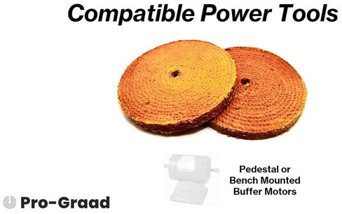 6" Orange Dip Treated Hard Rigid Sisal Buffing Wheel – 1/2" Arbor Hole, 1/2" Thick, 1/4" Sewn – Heavy-Duty Cut Buffing & Polishing for Steel, Stainless Steel, & Ferrous Metals -2-Pack in Kuwait