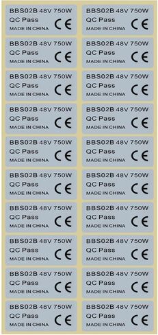 20 حزمة من ملصقات الدراجة الإلكترونية البلاستيكية الفضية لمحركات BAFANG 36V 250W و48V 750W، متوافقة مع BBS01 لأنظمة القيادة BBS02، ملصقات ملصقات للدراجات الكهربائية 45X23 مم (48V 750W) in Kuwait