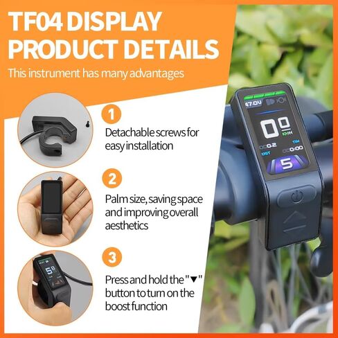Ebike شاشة الكريستال السائل لوحة التحكم متر صغير KT-TF04 TFT عرض الدراجات مقياس سرعة الدوران مجلس الكمبيوتر متوافق 24 فولت 36 فولت 48 فولت KT تحكم دراجة كهربائية Pedelec تحويل عدة مقاوم للماء موصل 5 دبوس in Kuwait