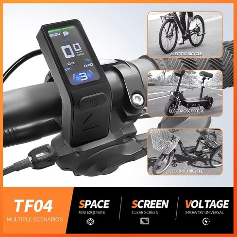 Ebike شاشة الكريستال السائل لوحة التحكم متر صغير KT-TF04 TFT عرض الدراجات مقياس سرعة الدوران مجلس الكمبيوتر متوافق 24 فولت 36 فولت 48 فولت KT تحكم دراجة كهربائية Pedelec تحويل عدة مقاوم للماء موصل 5 دبوس in Kuwait