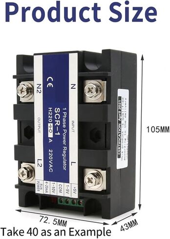 220VAC 40A SCR-40A Single-Phase Voltage and Current Regulator Power Controller Module 4-20mA 1-5V Potentiometer Control in Kuwait