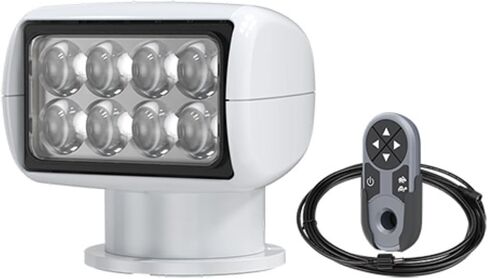 SEAFLO 01 Series Remote Control LED Searchlight - 20W, White 5500K, White, 360° Rotation, 75° Vertical Sweep - IP65 Waterproof Marine Spot Light Long Range Navigation Light 4 Year Warranty in Kuwait