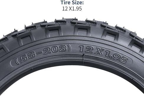 YUNSCM 2-PCS 12 بوصة إطارات الدراجة 12x1.95 (53-203) و12.5 بوصة أنابيب الدراجة صمام شريدر متوافق مع 12 × 1.95 12x2.0 إطارات وأنابيب الدراجات ذات الاتجاه لجميع التضاريس in Kuwait