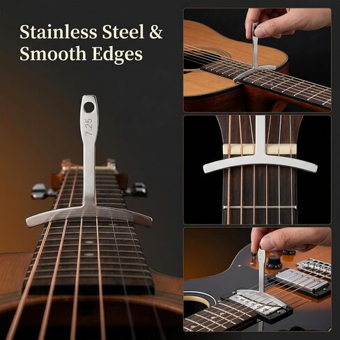 10 قطع من أدوات الجيتار Luthier تتضمن 9 قطع من مقياس نصف قطر الجيتار و1 سلسلة قياس الارتفاع مسطرة الجيتار أداة قياس قياس الحركة للقيثارات وأدوات إصلاح إعداد الجهير in Kuwait